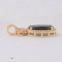 2.68 Ct Cushion Sapphire 9K Gold Pendant