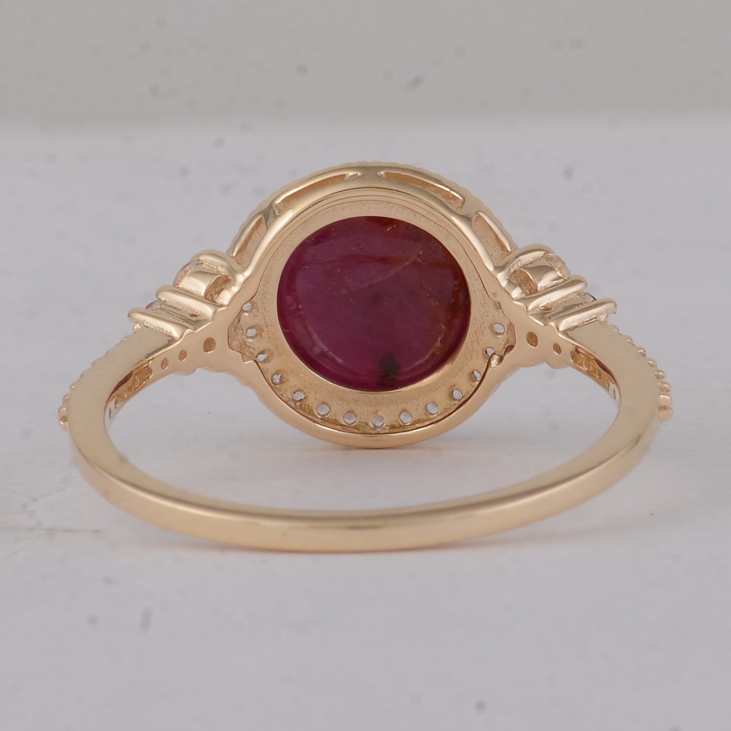 2.96 Ct Round Ruby 9K Gold Ring