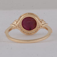 2.96 Ct Round Ruby 9K Gold Ring