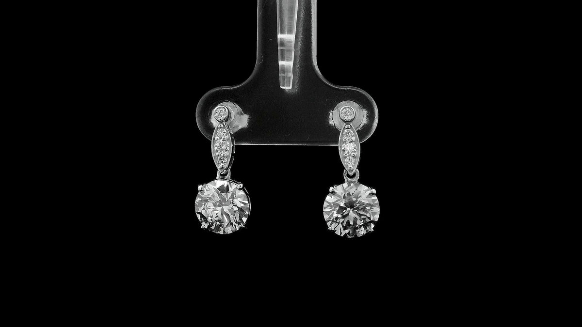 3.15 Carats Lab Grown Diamond 14K Gold Earrings