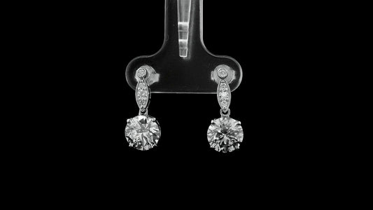 3.15 Carats Lab Grown Diamond 14K Gold Earrings