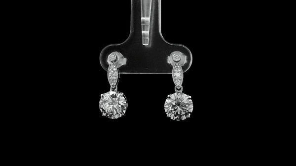 3.15 Carats Lab Grown Diamond 14K Gold Earrings