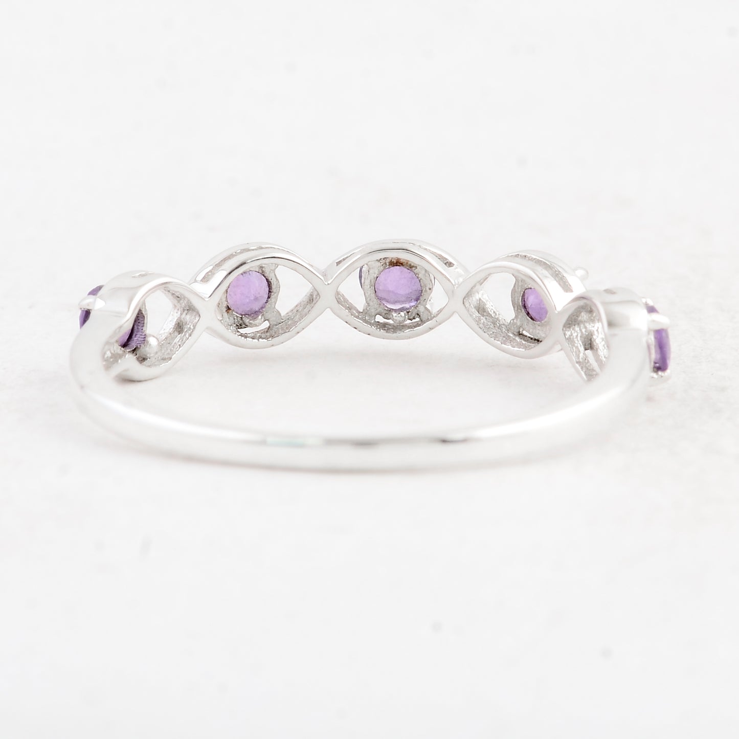 0.45 Ct Round Amethyst 925 Sterling Silver Ring