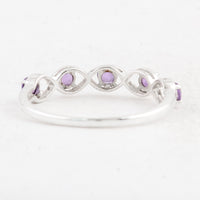 0.45 Ct Round Amethyst 925 Sterling Silver Ring