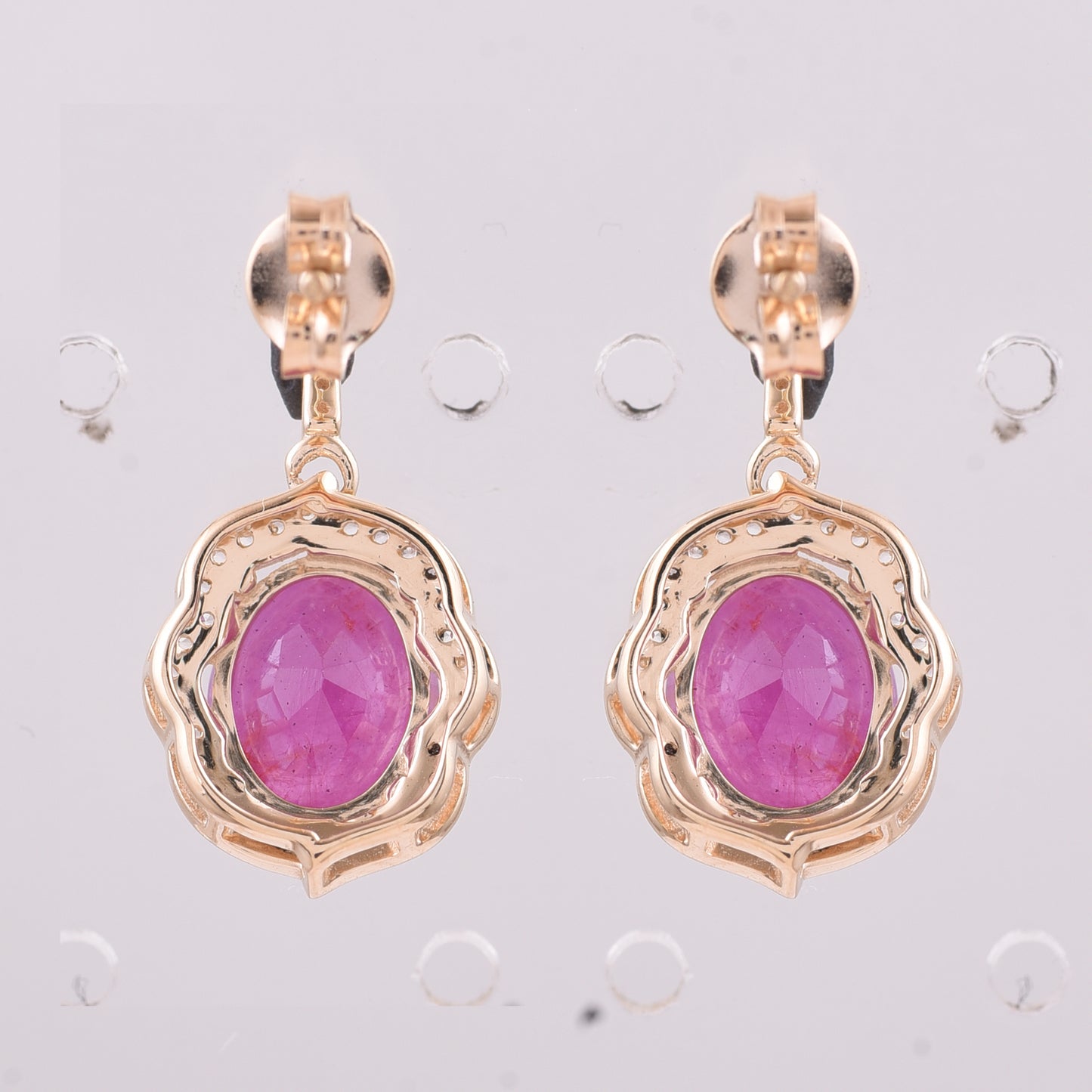 4.33 Ct Oval Ruby 9K Gold Earrings