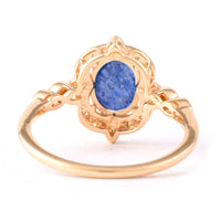 1.77 Ct Oval Mixed Cut Natural Sapphire 14K Gold Ring