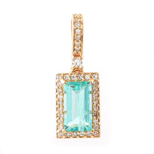 1.02 Ct Baguette Emerald 14K Gold Pendant