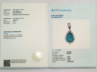 1.75 Ct Pear Mixed Cut Natural Emerald 14K Gold Pendant