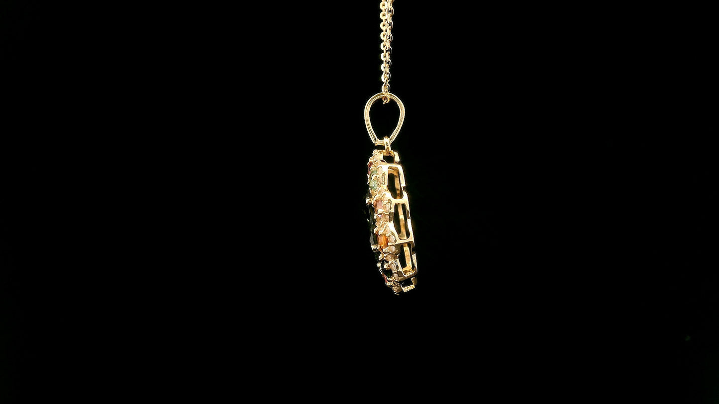 1.83 Ct Oval Tourmaline 14K Gold Pendant