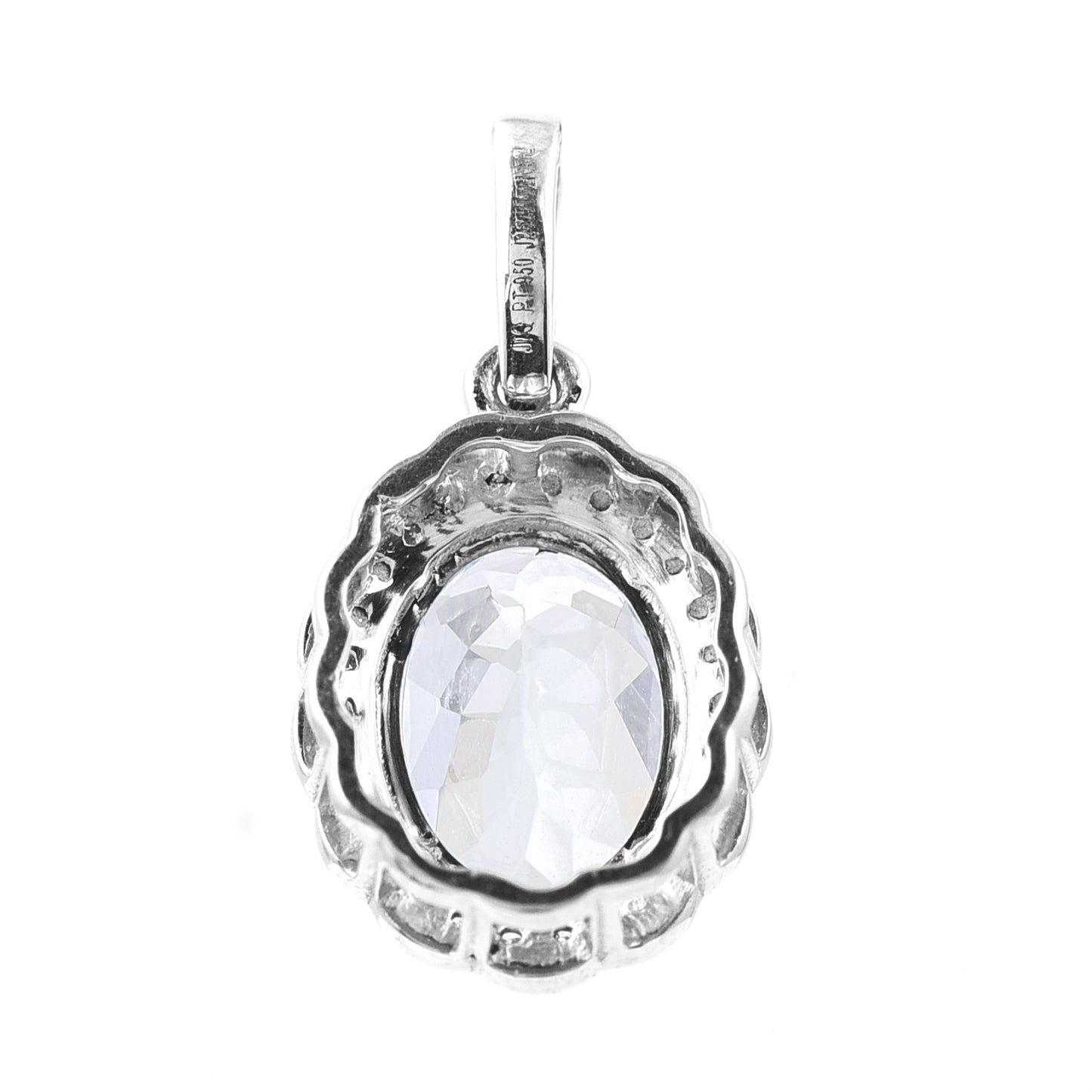1.99 Ct Oval Mixed Cut Natural Aquamarine 950 Platinum Pendant