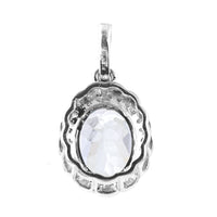 1.99 Ct Oval Mixed Cut Natural Aquamarine 950 Platinum Pendant