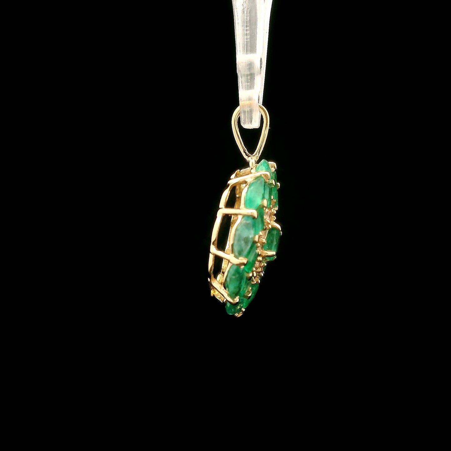 1.88 Ct Round Emerald 14K Gold Pendant