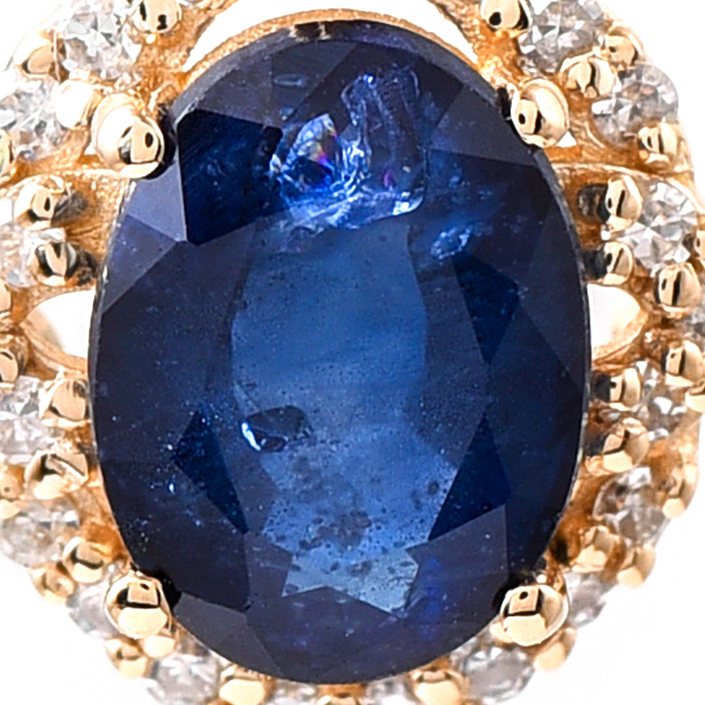 1.11 Ct Oval Mixed Cut Natural Sapphire 14K Gold Pendant