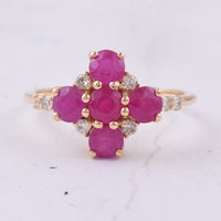 2.34 Ct Round Natural Ruby 14K Gold Ring