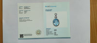 3.27 Ct Oval Mixed Cut Natural Aquamarine 14K Gold Pendant