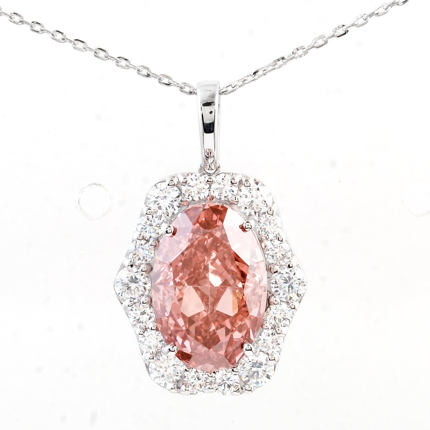 5.18 Carats Pink Lab Grown Diamond 14K Gold Pendant