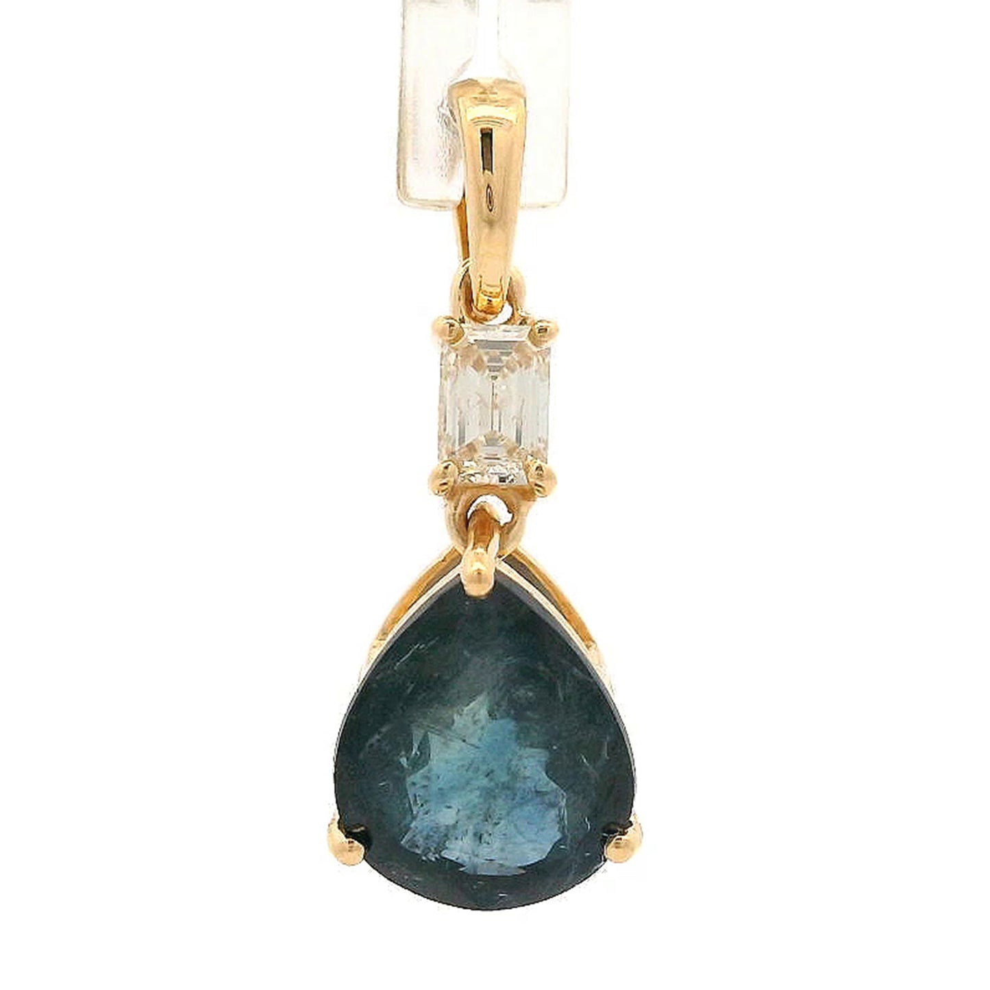 2.30 Ct Pear Sapphire 14K Gold Pendant