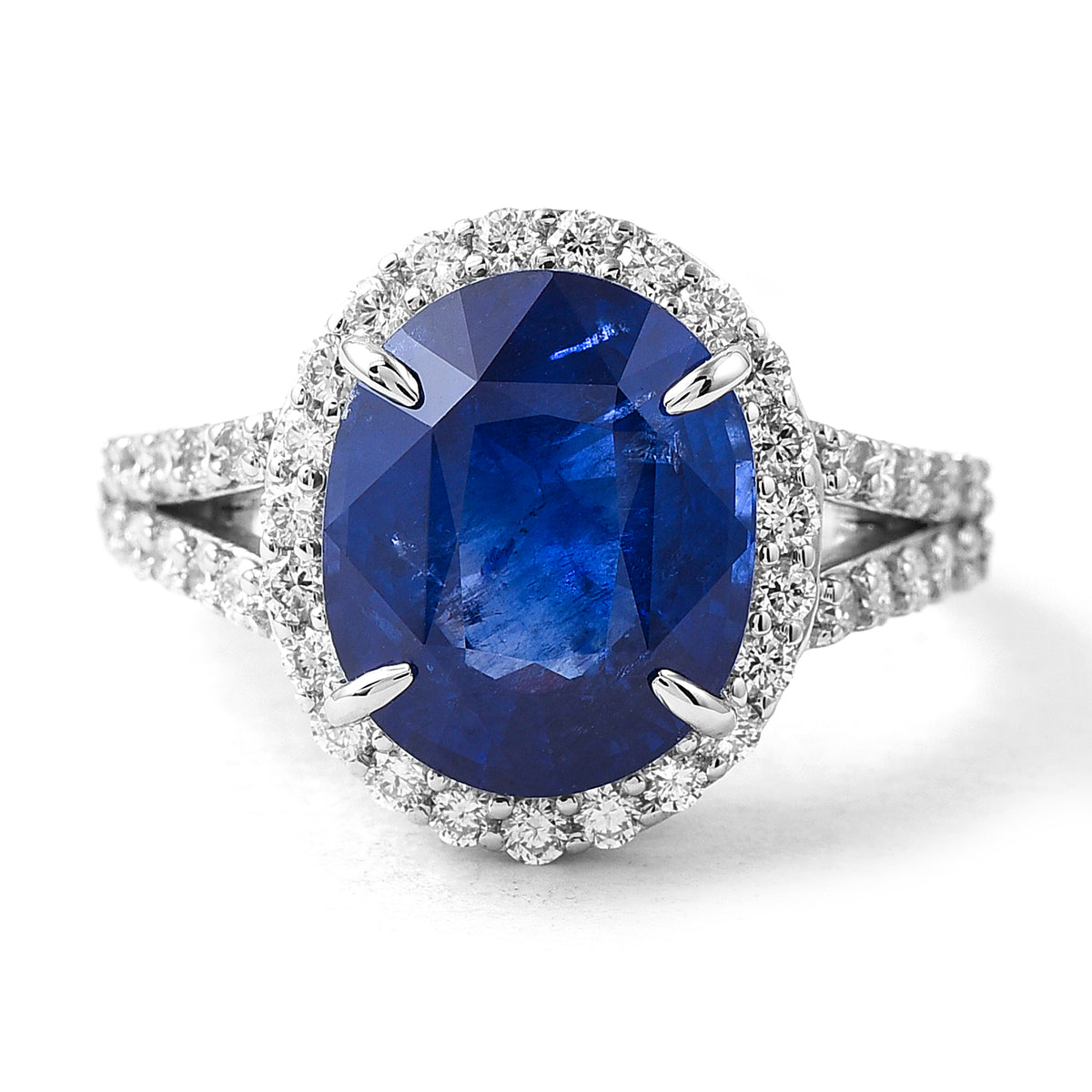 8.57 Ct Oval Sapphire 950 Platinum Ring