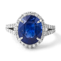8.57 Ct Oval Sapphire 950 Platinum Ring