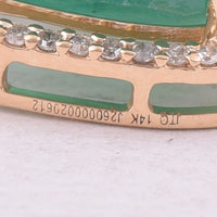 3.44 Ct Pear Mixed Cut Natural Emerald 14K Gold Pendant