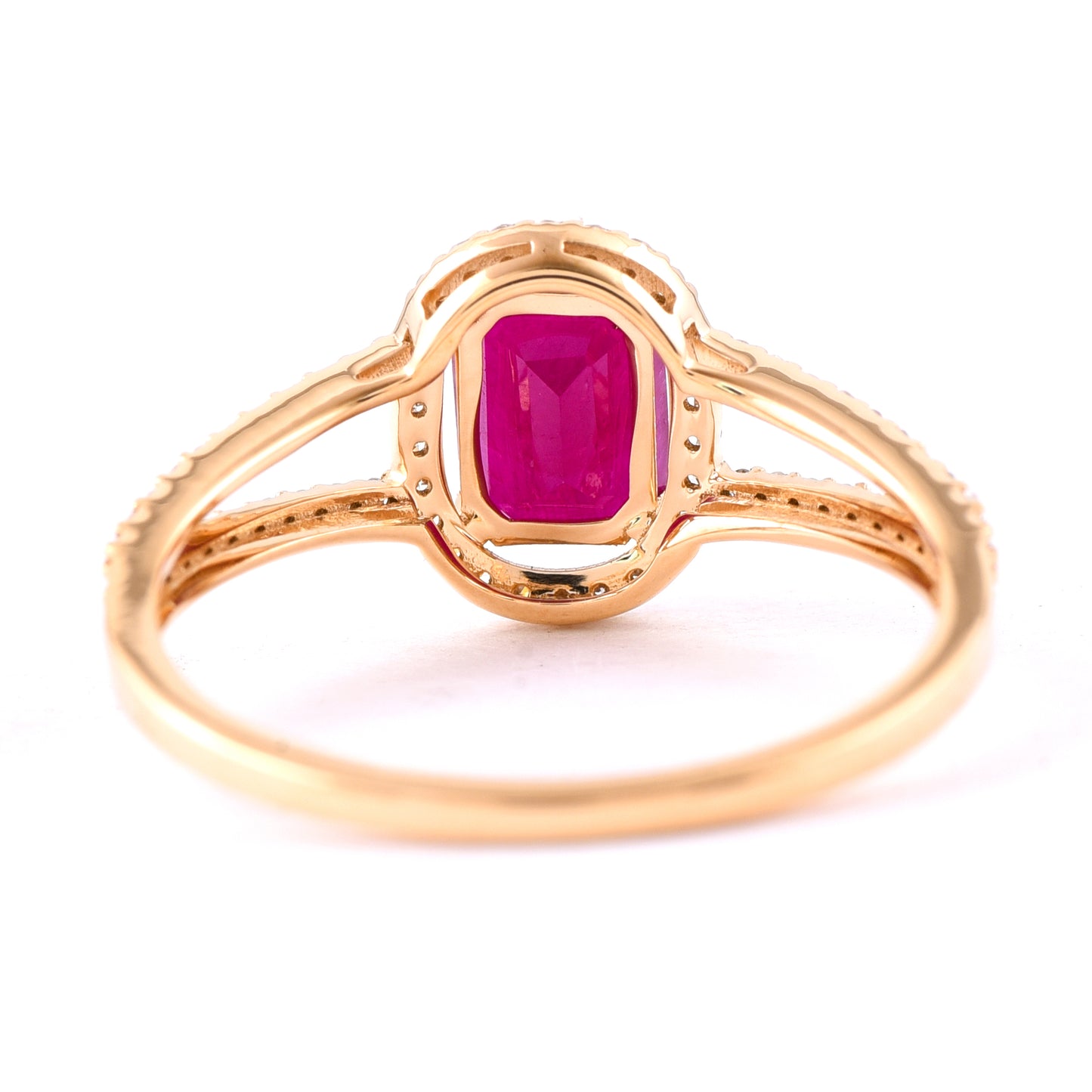 1.51 Ct Octagon Step Cut Natural Ruby 14K Gold Ring