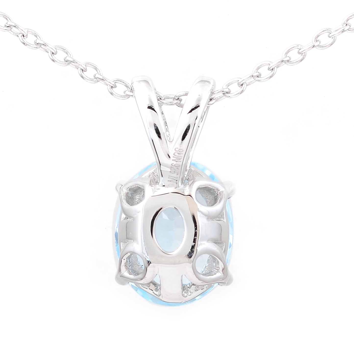 3.20 Ct Oval Sky Blue Topaz 925 Sterling Silver Pendant