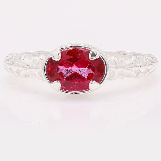 1.47 Ct Oval Pink Topaz 925 Silver Ring