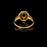 0.81 Ct Oval Multi Sapphire 14K Gold Ring