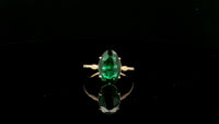 2.18 Ct Oval Lab Grown Emerald 14K Gold Ring