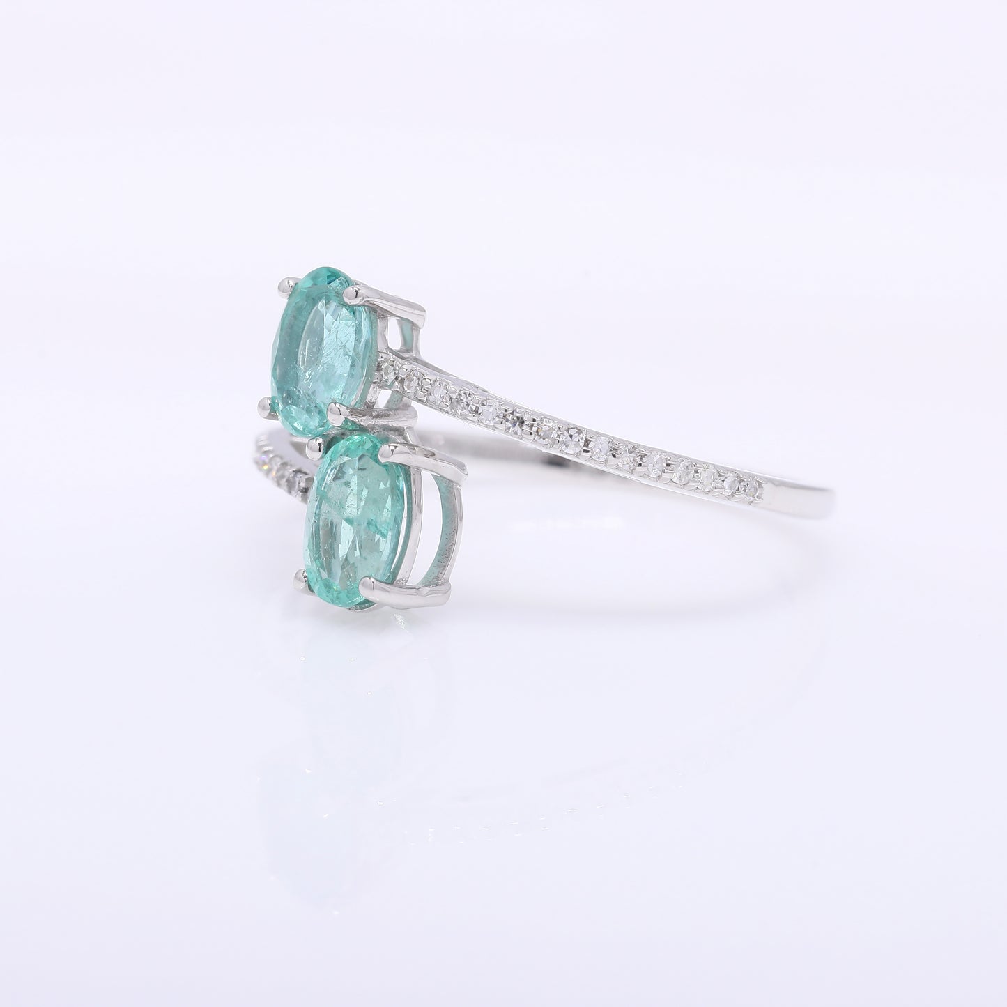 1.09 Ct Oval Mixed Cut Natural Emerald 950 Platinum Ring