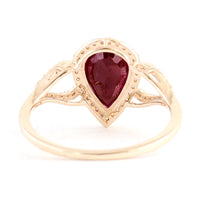 2.21 Ct Pear Mixed Cut Natural Corundum Ruby 14K Gold Ring