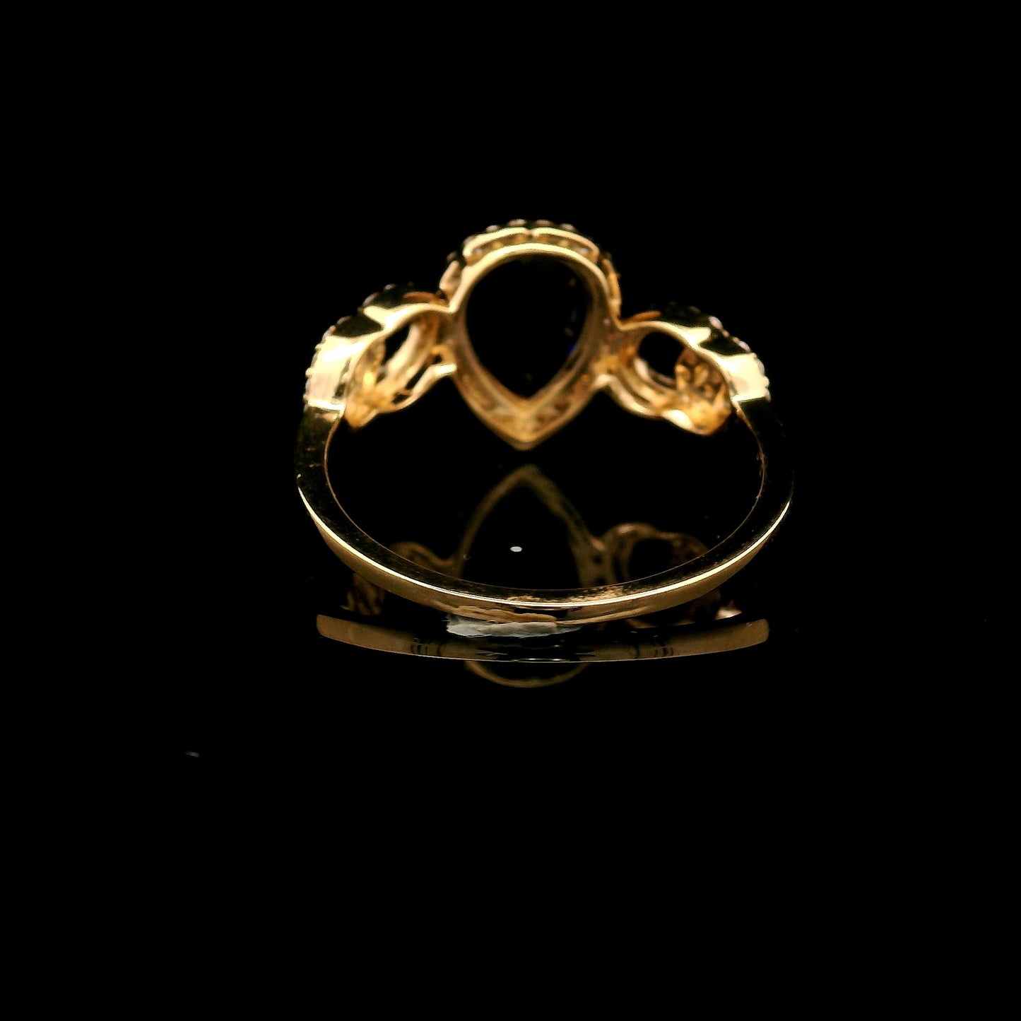 1.53 Ct Pear Mixed Cut Lab Grown Sapphire 14K Gold Ring