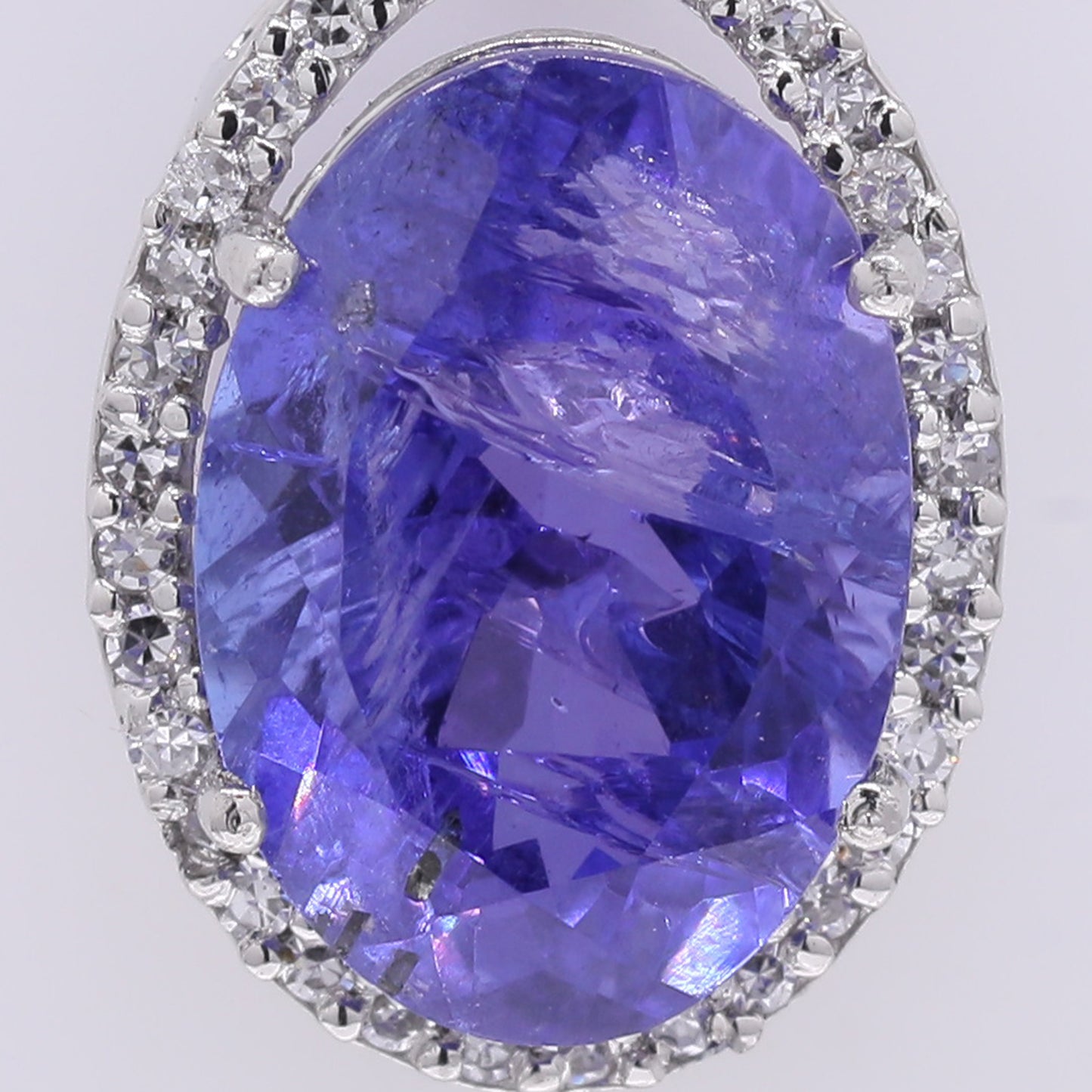 3.27 Ct Oval Mixed Cut Natural Tanzanite 950 Platinum Pendant