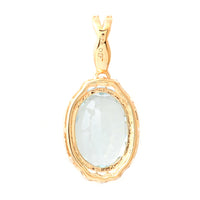 2.70 Ct Oval Mixed Cut Natural Aquamarine 14K Gold Pendant