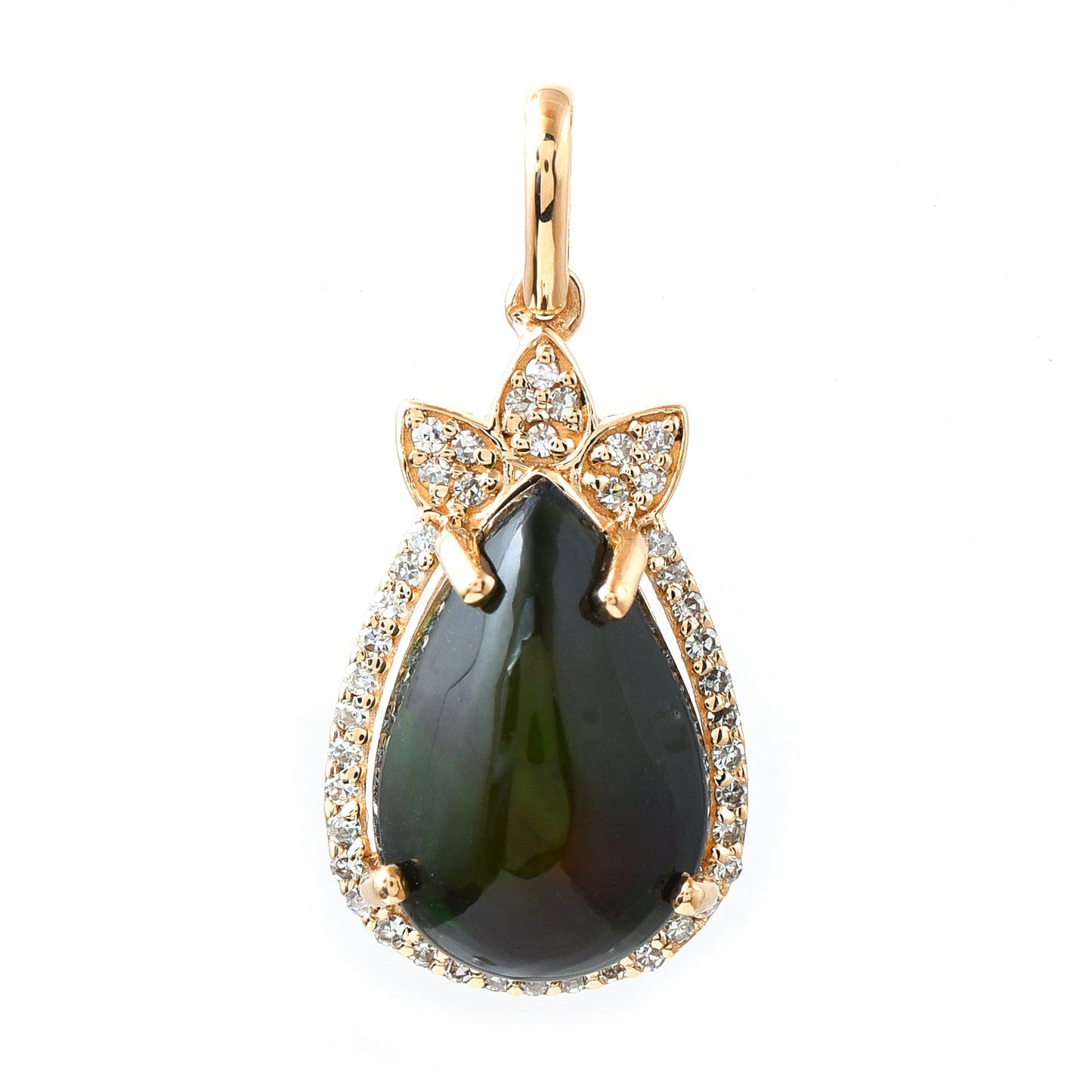 2.78 Ct Pear Opal 14K Gold Pendant