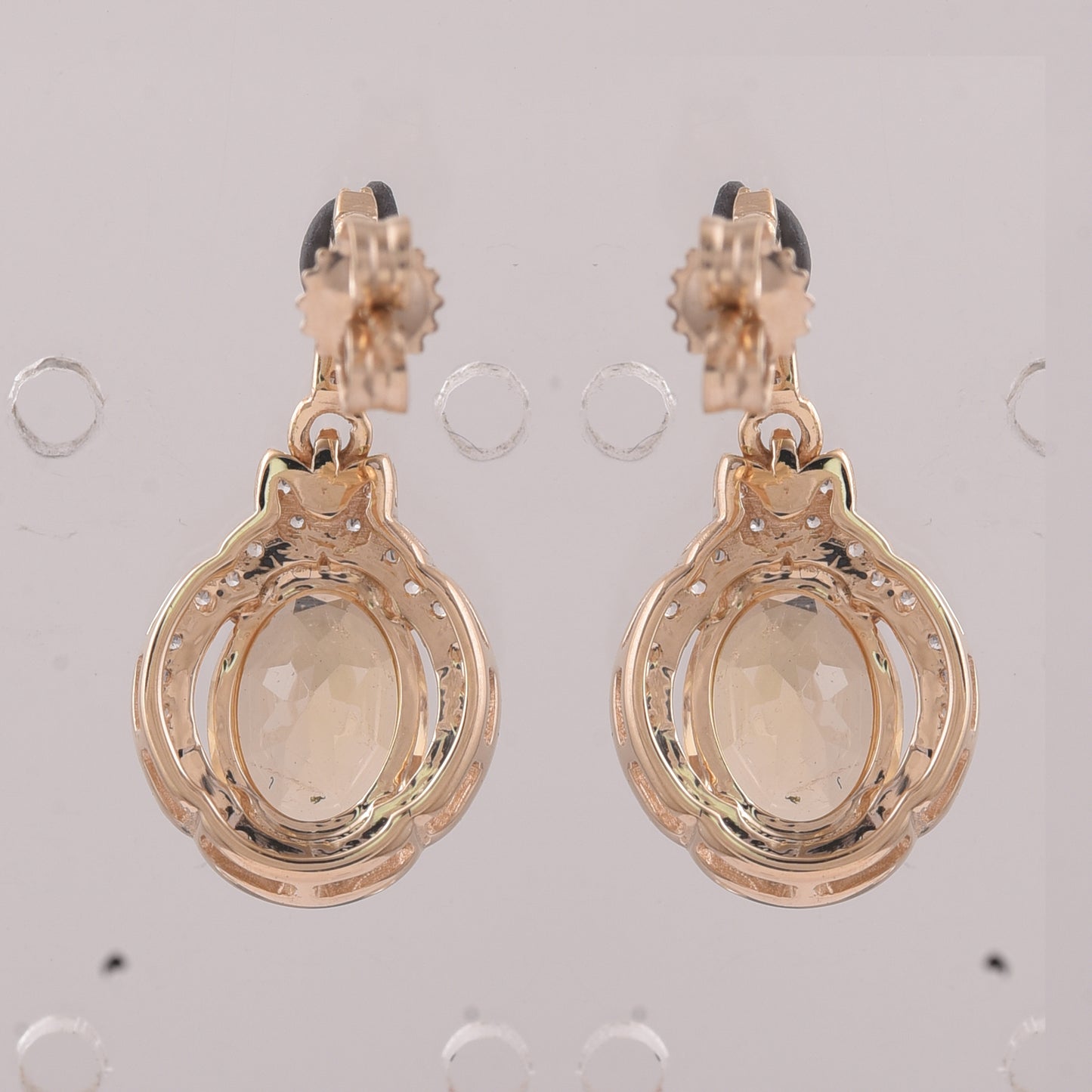 2.34 Ct Oval Tourmaline 9K Gold Earrings