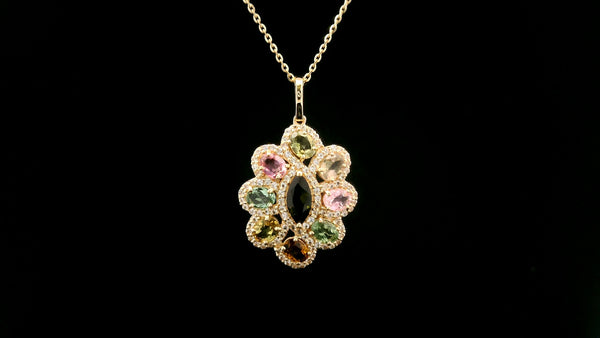1.83 Ct Marquise Tourmaline 14K Gold Pendant