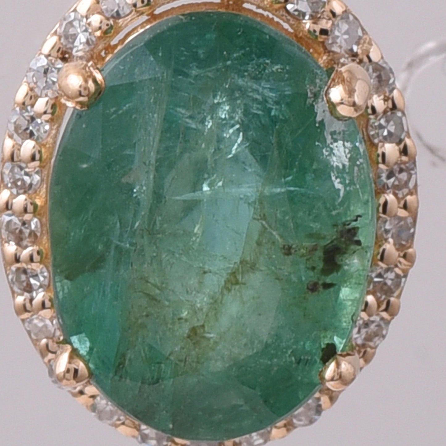 1.96 Ct Oval Emerald 14K Gold Pendant