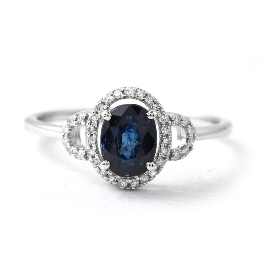 1.23 Ct Oval Sapphire 950 Platinum Ring