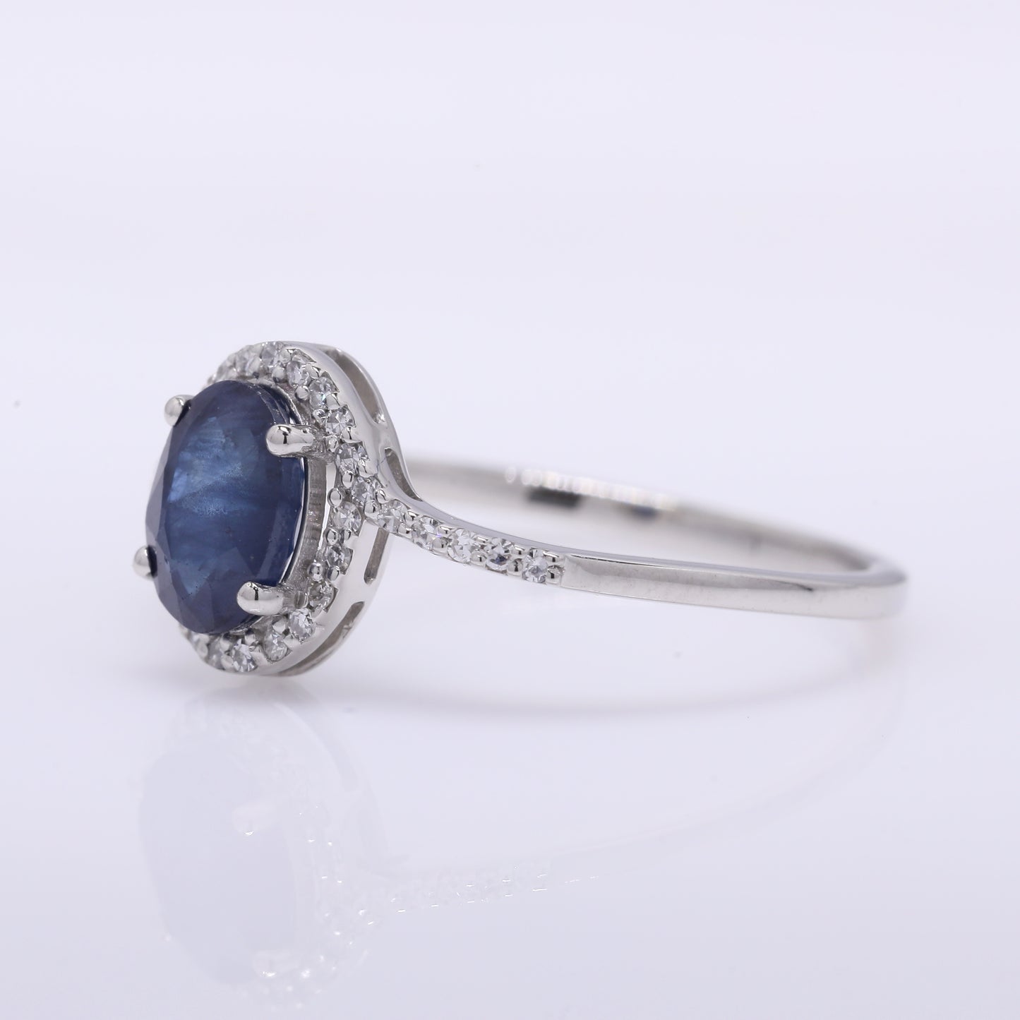 1.24 Ct Oval Mixed Cut Natural Sapphire 950 Platinum Ring
