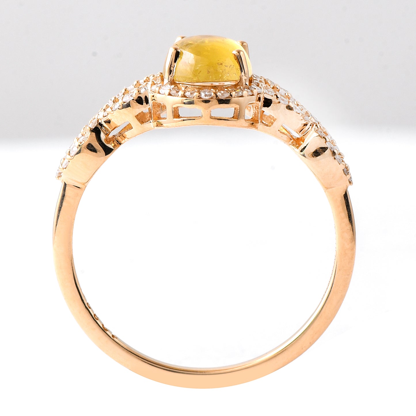 1.30 Ct Oval Cabochon Cut Natural Tourmaline 14K Gold Ring