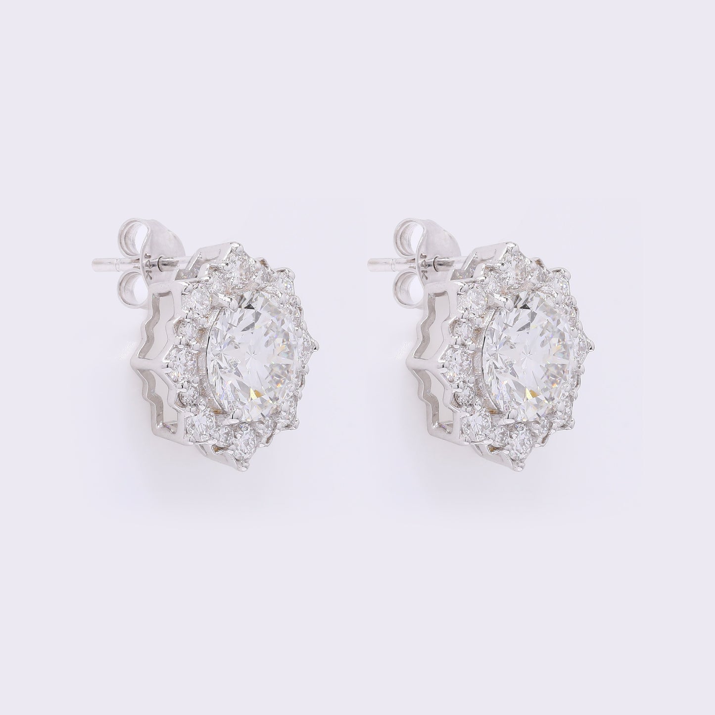 3.86 Carats Lab Grown Diamond 14K Gold Earrings