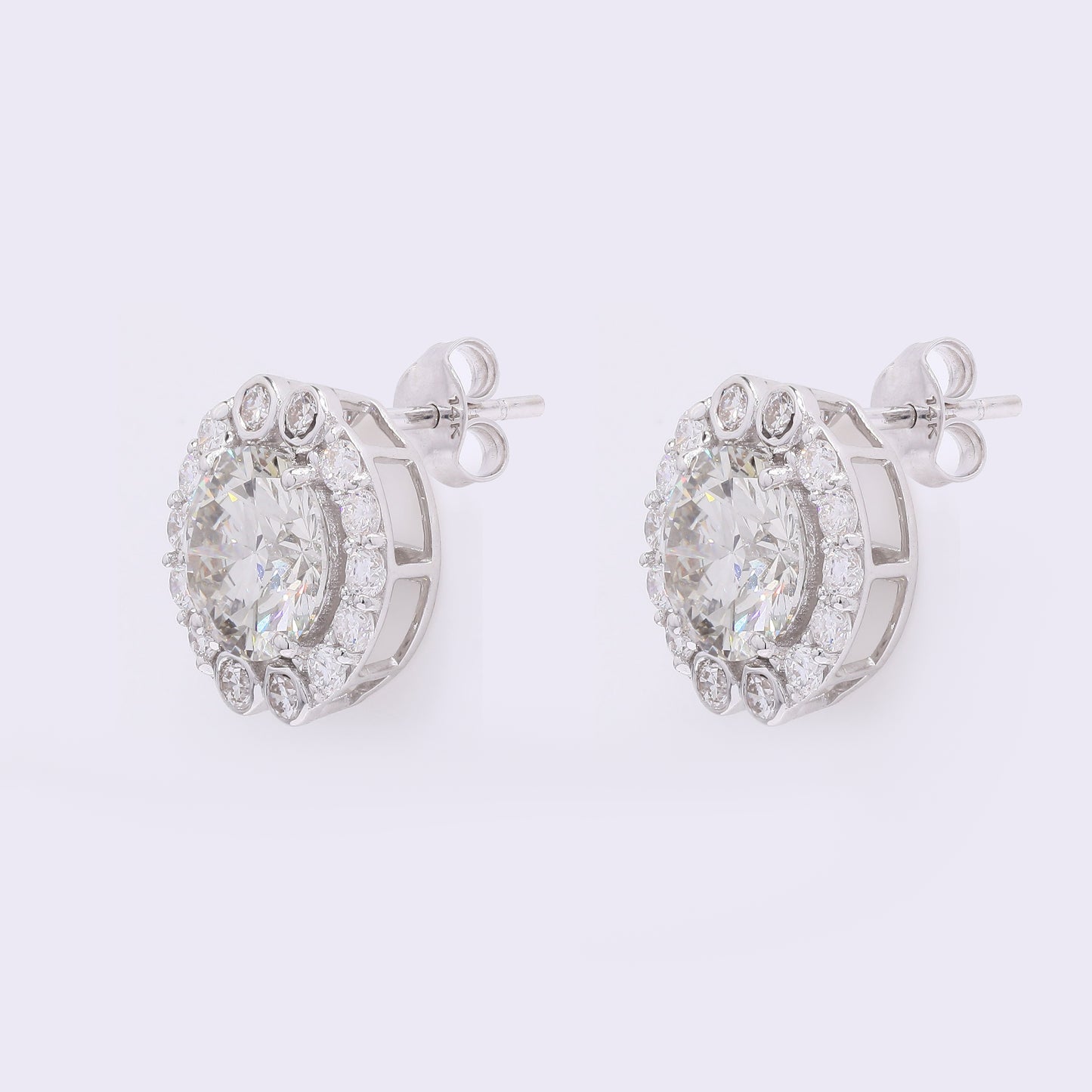 3.92 Carats Lab Grown Diamond 14K Gold Earrings