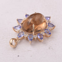 11.37 Ct Oval Tourmaline 9K Gold Pendant