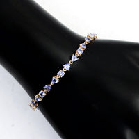 3.66 Ct Trillion Tanzanite 14K Gold Bracelet