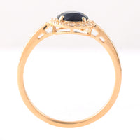 0.93 Ct Round Mixed Cut Natural Sapphire 14K Gold Ring