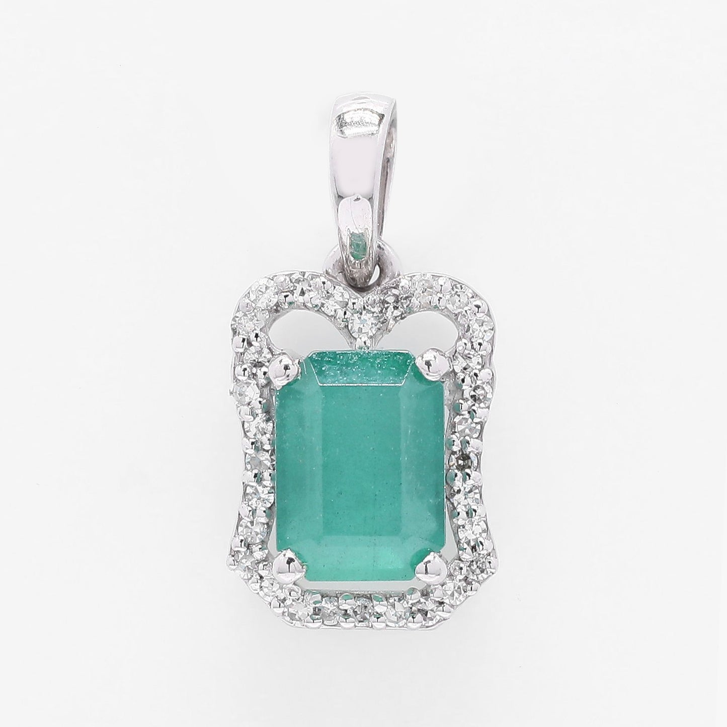 1.21 Ct Octagon Step Cut Natural Emerald 950 Platinum Pendant