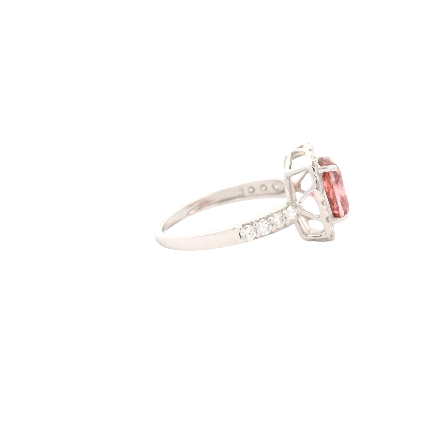 2.66 Carats Pink Lab Grown Diamond 14K Gold Ring