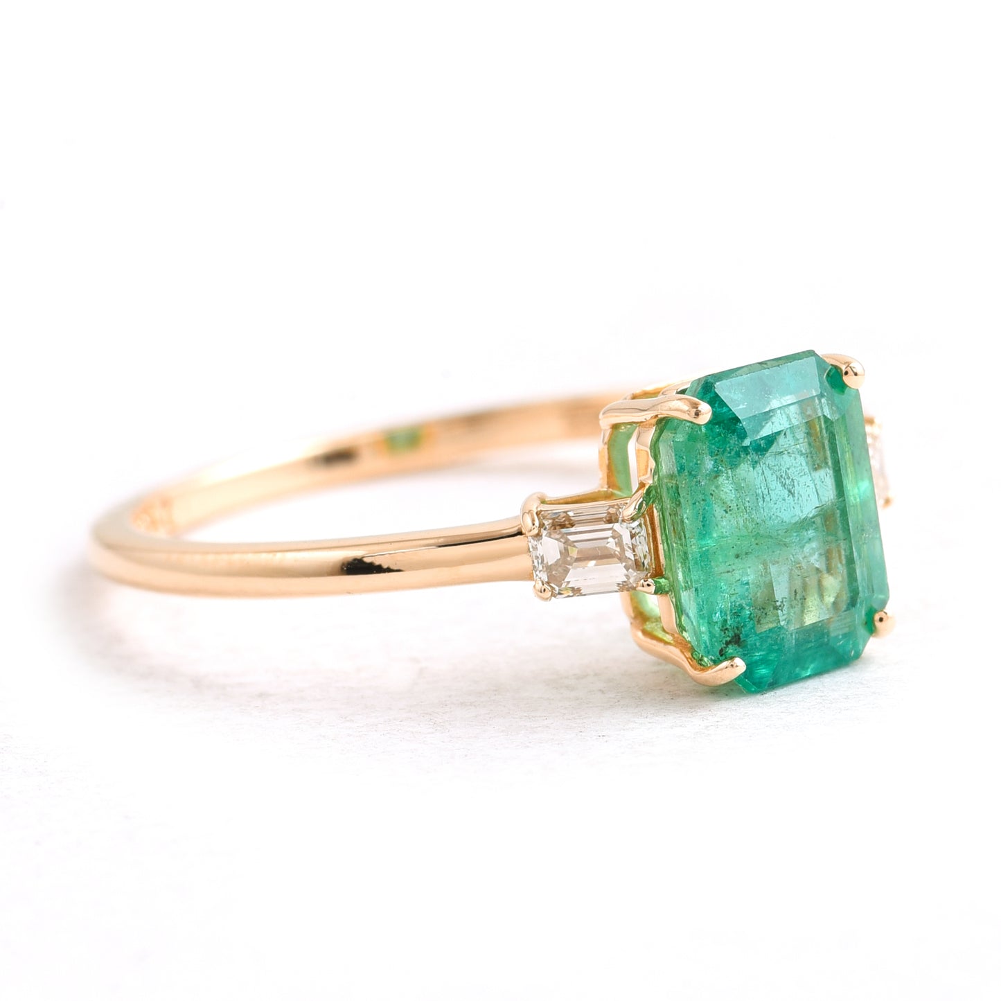 1.55 Ct Octagon Emerald 14K Gold Ring
