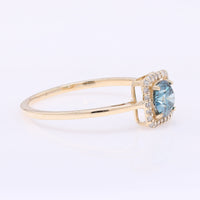 0.57 Ct Round Blue Diamond 14K Gold Ring
